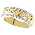 thumbnail image 3 of 10K Yellow Gold Round Diamond Greek Key 2 Row Wedding Band 7.50mm Ring 1/3 CT., 3 of 5