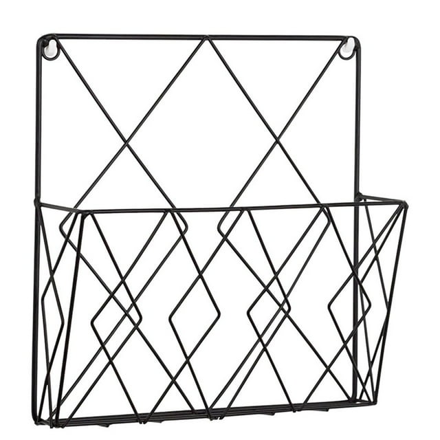 Étagère Murale Style Moderne Design de Grille Chic à Économie d'Espace Porte-Revues Mural pour la Maison
