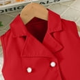 thumbnail image 3 of KAUOD Girls Summer Suit Outfits 2 Piece Sleeveless Double Breasted Jacket and Pleated Pants Set Loose Trendy Clothe, 3 of 6