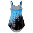 thumbnail image 4 of Women One-piece Swimsuit with Rhinestones Contrast Color Sleeveless V-neck Swimwear for Summer, 4 of 5