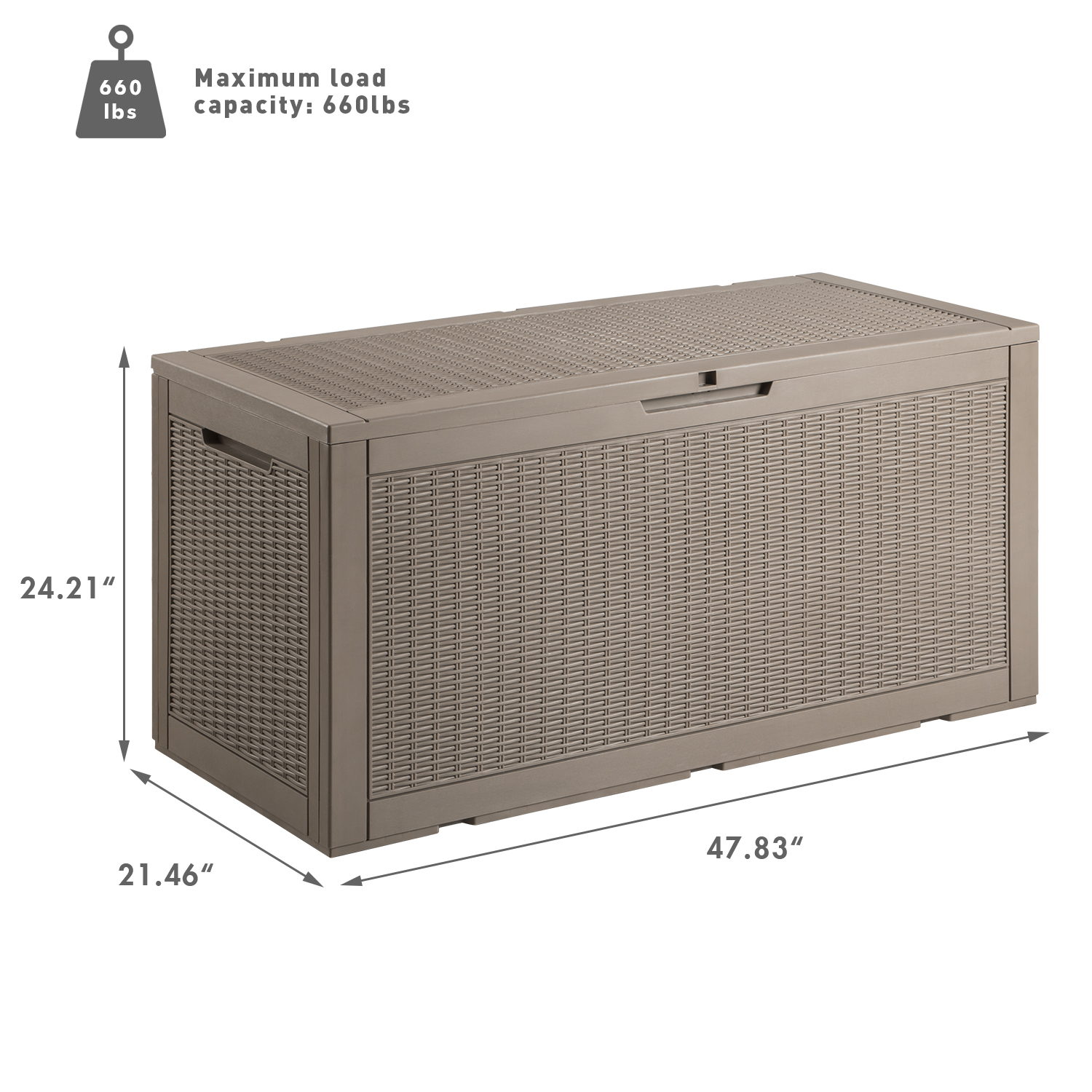 Devoko 100 Gallon Outdoor Patio Box Deck Plastic Resin Lockable Storage Box, Brown - image 4 of 7