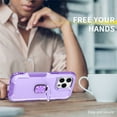 thumbnail image 4 of SaniMore for iPhone 14 Pro Multi-Functional Case, 3-Layer Protection Magnetic Cover Support Car Mount & 360° Rotatable Metal Ring Kickstand Full Body Shockproof Protective Shell, Purple, 4 of 10