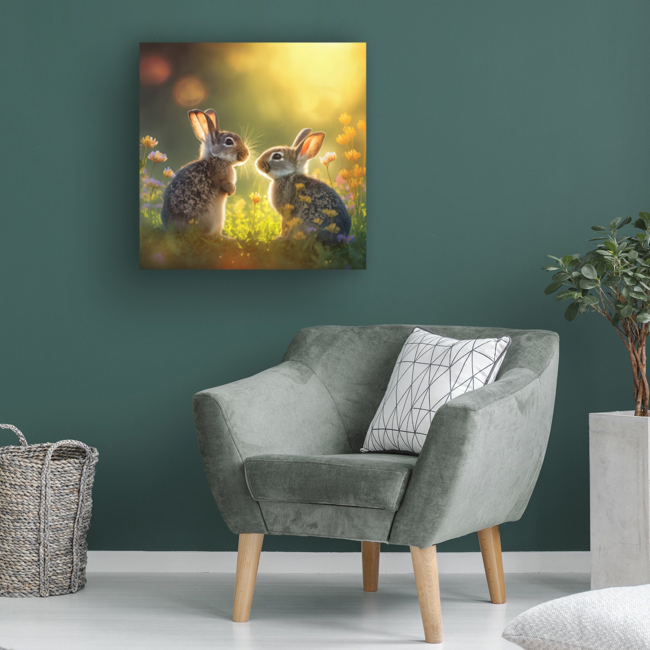 Canvas Wall Art - Ray Heere 'Woodland Animals 34' Wall Art for Living Room, Bedroom, or Office Décor by Trademark Fine Art - 18 x 18 Inches