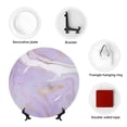 thumbnail image 2 of Honeii Lavender Glitter Foil Stripes Print Elegant Bone China Decorative Plate, Porcelain Plate,Art Crafts,Ceramic Ornaments for Home Office Wall Decor-10in, 2 of 4