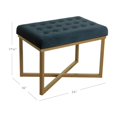 thumbnail image 2 of Rectangle Ottoman: Gold Metal X Base & Padded Seat for Family Room, 2 of 3