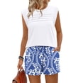 thumbnail image 3 of WIHOLL Two Piece Lounge Sets for Women Trendy Summer Clothes Pleated Tops Skort Vacation Cruise Workout Outfits, 3 of 11