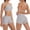 Gray, variant on QIbmong Workout Sets for Women Sleeveless Spaghetti Straps Halter Neck Camisoles and High Waist Biker Shorts Summer Gym Outfits(XL,White)