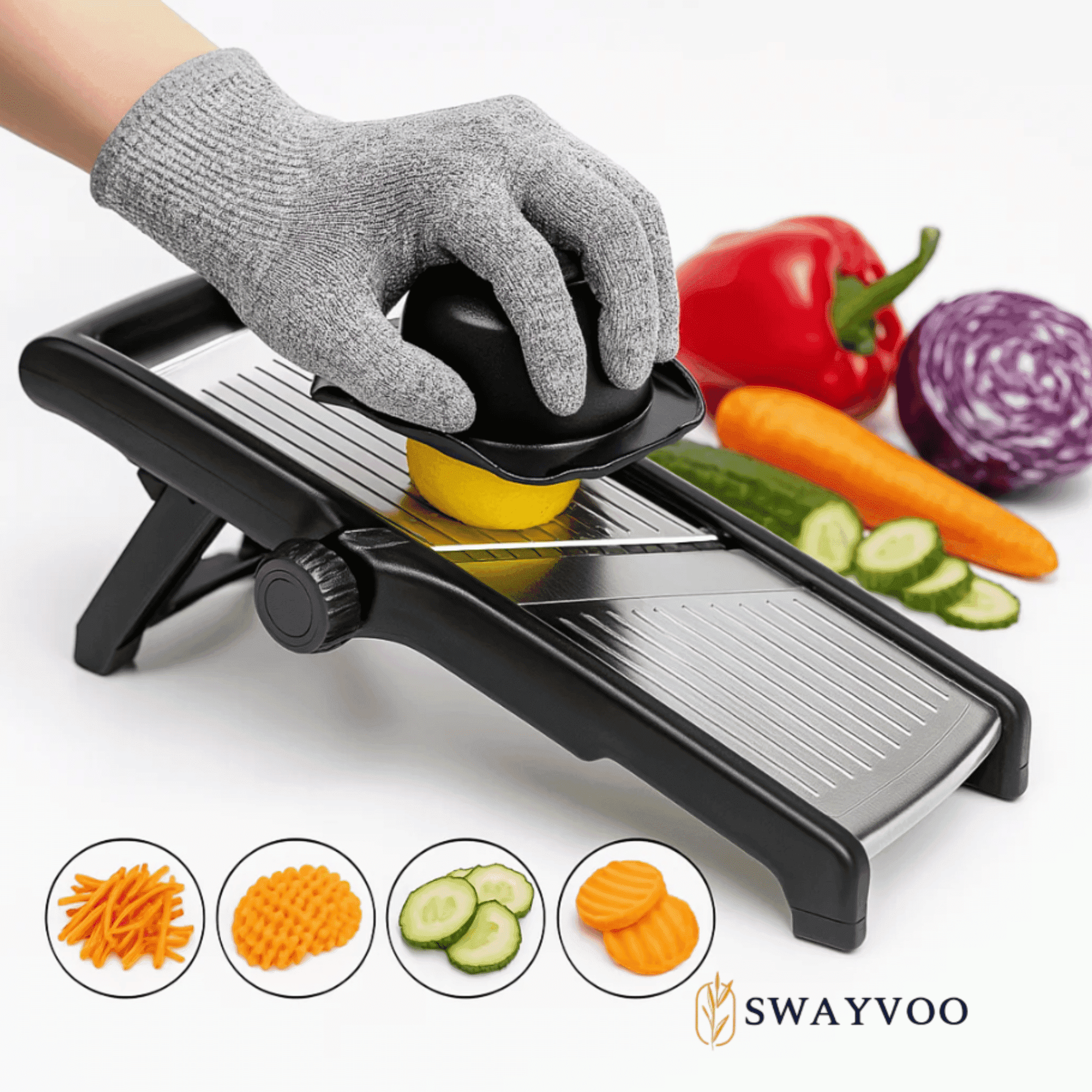 Swayvoo Stainless Steel Mandoline Slicer Vegetable Chopper Potato Slicer