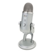 Blue Microphone Yeti USB Mic (Silver) with Knox Gear Pop Filter and USB Hub
