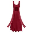 thumbnail image 6 of IBTOM CASTLE Women Sleeveless Sequin Elegant Lyrical Dance Long Dress Ballet Flowy Chiffon Mesh Tulle Skirt Dance Wear M Wine Red, 6 of 8