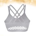 thumbnail image 2 of HTOOQ 1Pc Seamless Mesh Underwire Sports Bra Back Double Cross Breathable Strap Chest Wrap (Grey), 2 of 9