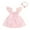 Pink, variant on KAUOD Flutter Sleeve Star Sequins Princess Dress Romper for Toddler Girls Kids Tulle Lace Square Neck Party Short Jumpsuit