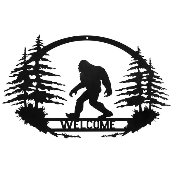 CINPIUK Bigfoot Wall Art Décoration Murale, Panneau en Métal Sasquatch Bienvenue Intérieur Extérieur Ferme Noël Décoration Murale Maison Jardin Garage Cadeau de Pendaison de Crémaillère, 14 Pouces