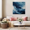 thumbnail image 5 of Blue Abstract Art Wall Art Painting on Canvas, Modern Waves Art Canvas Art Home Prints Wall Art Framed Modern Artwork for Living Room Bedroom Wall Decor 12x12in, 5 of 9