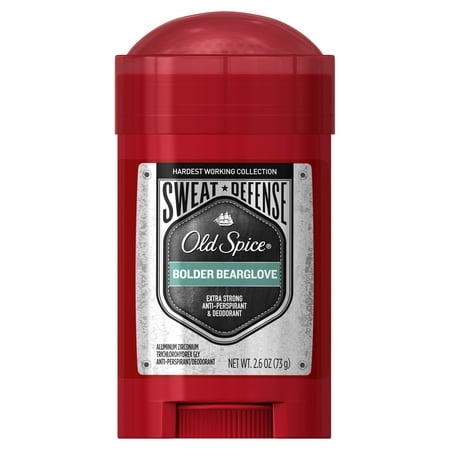 Old Spice Antiperspirant & Deodorant, Hardest Working Collection Sweat Defense, Bolder Bearglove, 2.6