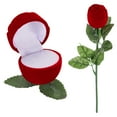 thumbnail image 1 of Caja de anillo de rosa Uxcell, caja de anillo romántica de compromiso, almacenamiento de joyas, roja, 6 piezas, 1 of 1