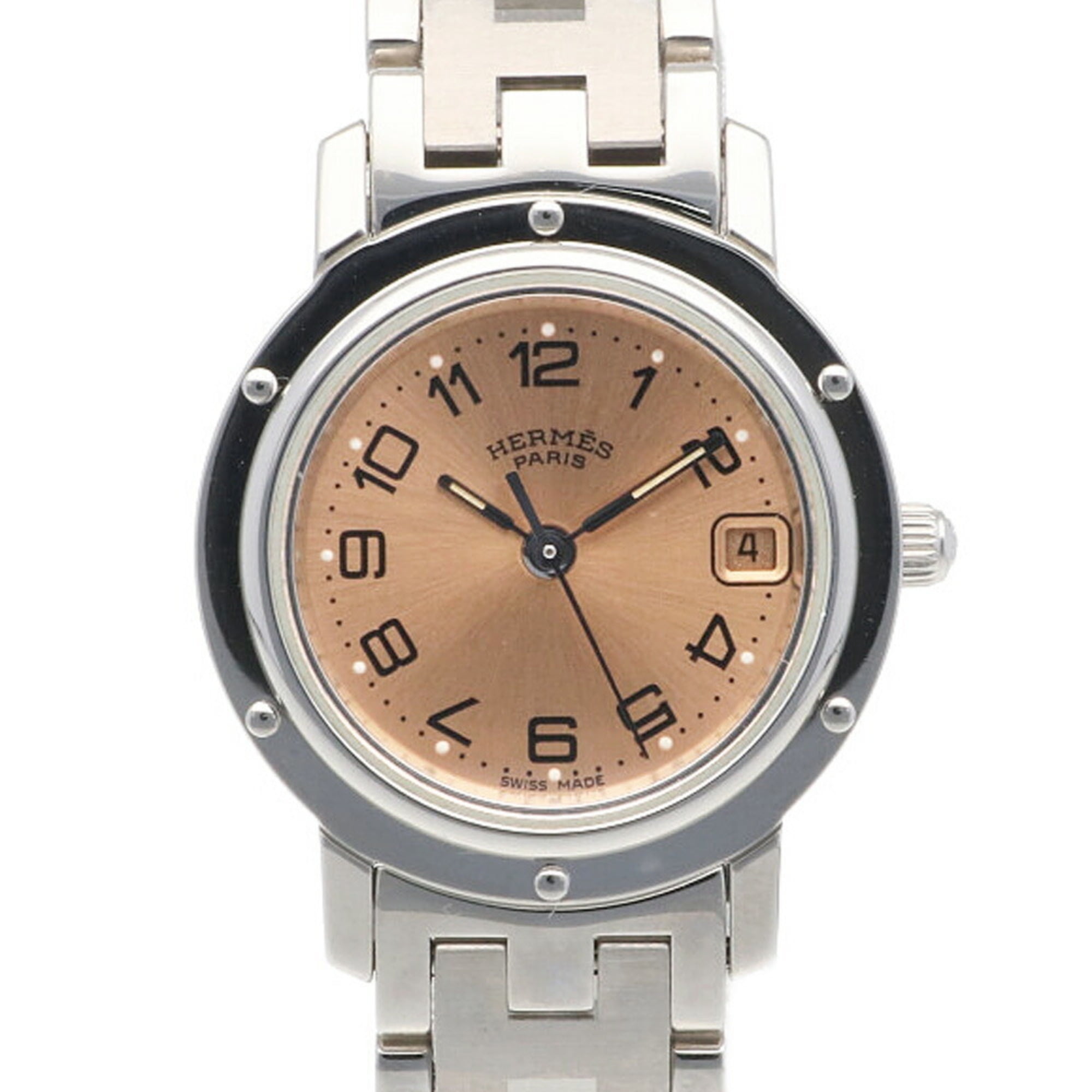 Authenticated Used Hermes HERMES clipper watch stainless steel CL4.210 ladies
