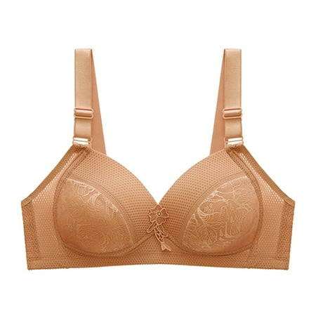 

Women Bras Elegant Soft New 2023 Pattern Ribless Plus Size Strap Jacquard Underwear Comfortable Wireless Lightly Lined Bra