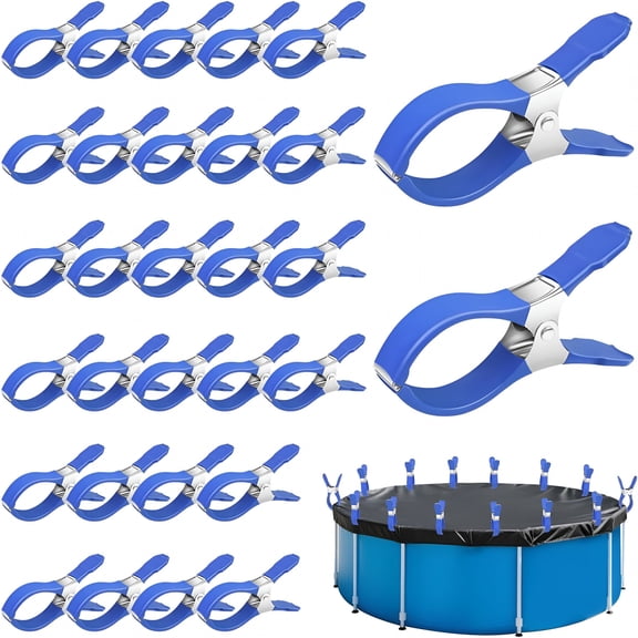 ACDANC 30 Pcs Pool Cover Clips for Above Ground Pools, 5.1 Inch Stainless Steel Pool Cover Clamps, Heavy Duty Windproof Pool Clips for Winter Outdoor Above Ground Swimming Pool Cover