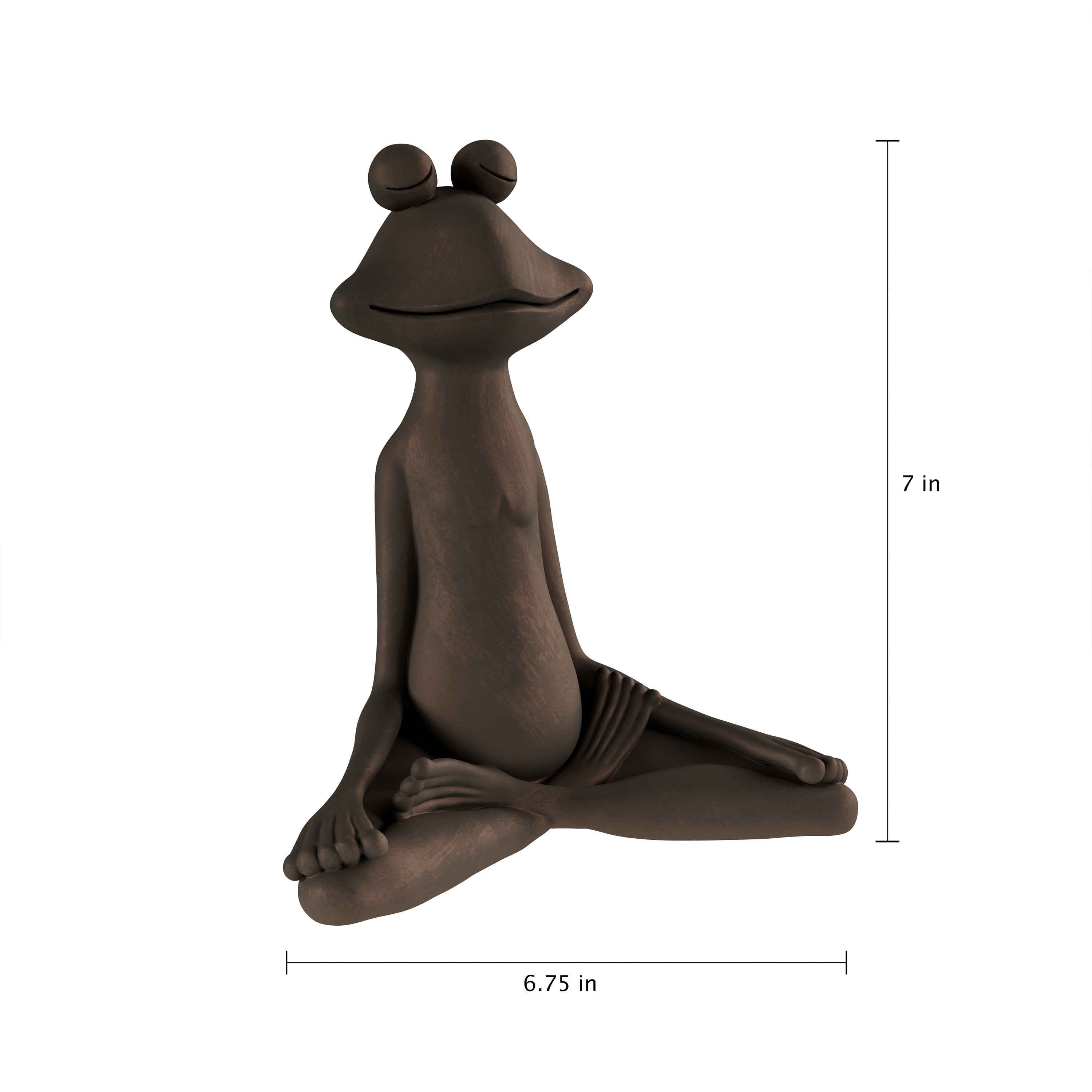 Pure Garden Meditating Frog Yard Statue - Zen Yoga Resin Sculpture, Bronze