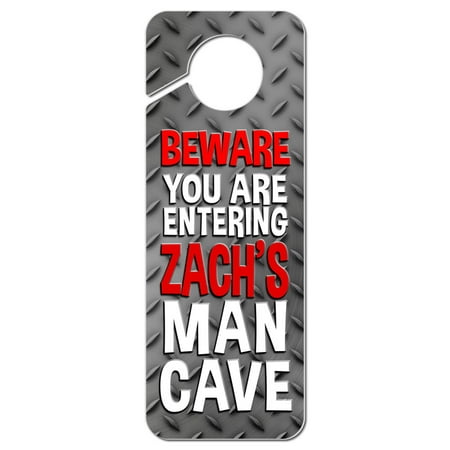 Man Cave Do Not Disturb Plastic Door Knob Hanger Sign Male Names Za-Zy -