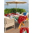 thumbnail image 4 of Outdoor Tablecloth with Umbrella Hole and Zipper, Red Snowman Christmas Rectangle Table Cloth 54x80 Inch Waterproof Tablecloth, Xmas Tree Ball Snowflake Winter Picnic Table Cover for Patio Camping, 4 of 7