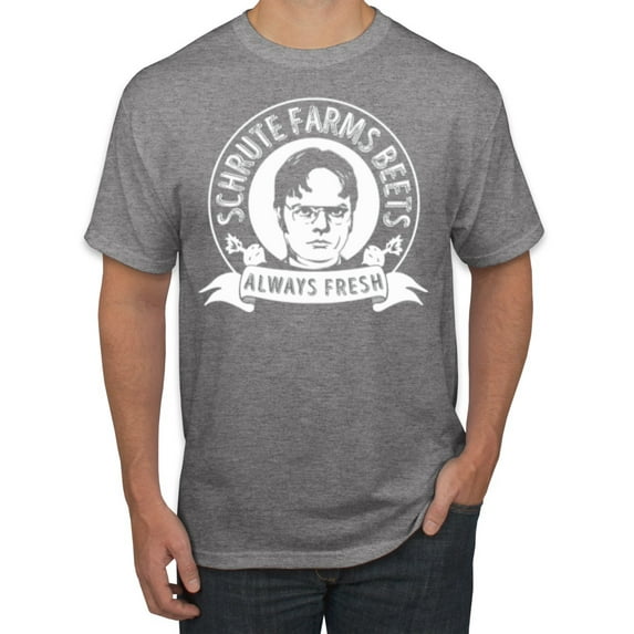 Always Fresh Farms Beets The Office Culture Men's Graphic T-Shirt, Heather Grey, Medium