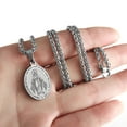 thumbnail image 3 of APSVO Silver Saint St Virgin Mary Necklaces for Men Boys Stainless Steel Medal Pendant Chain Christian Religious Catholic Birthday First Communion Graduation Fathers Day Jewelry Gifts Teen Dad Kid, 3 of 7