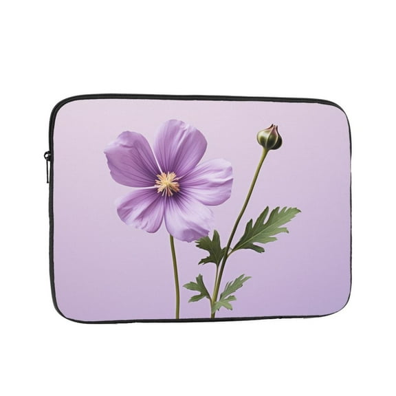 Purple Flower Floral Laptop Sleeve Bag Compatible With MacBook Air / Pro iPad MateBook Tablet Surface HP Lenovo Dell ASUS Acer Laptop Computer Protective Size: 12 inch