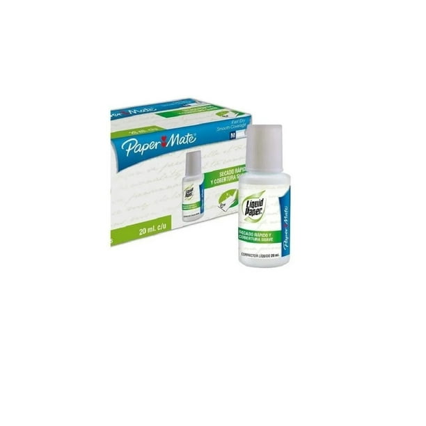caja con 12 correctores líquidos liquid paper 20 ml c/ u liquid paper 00017