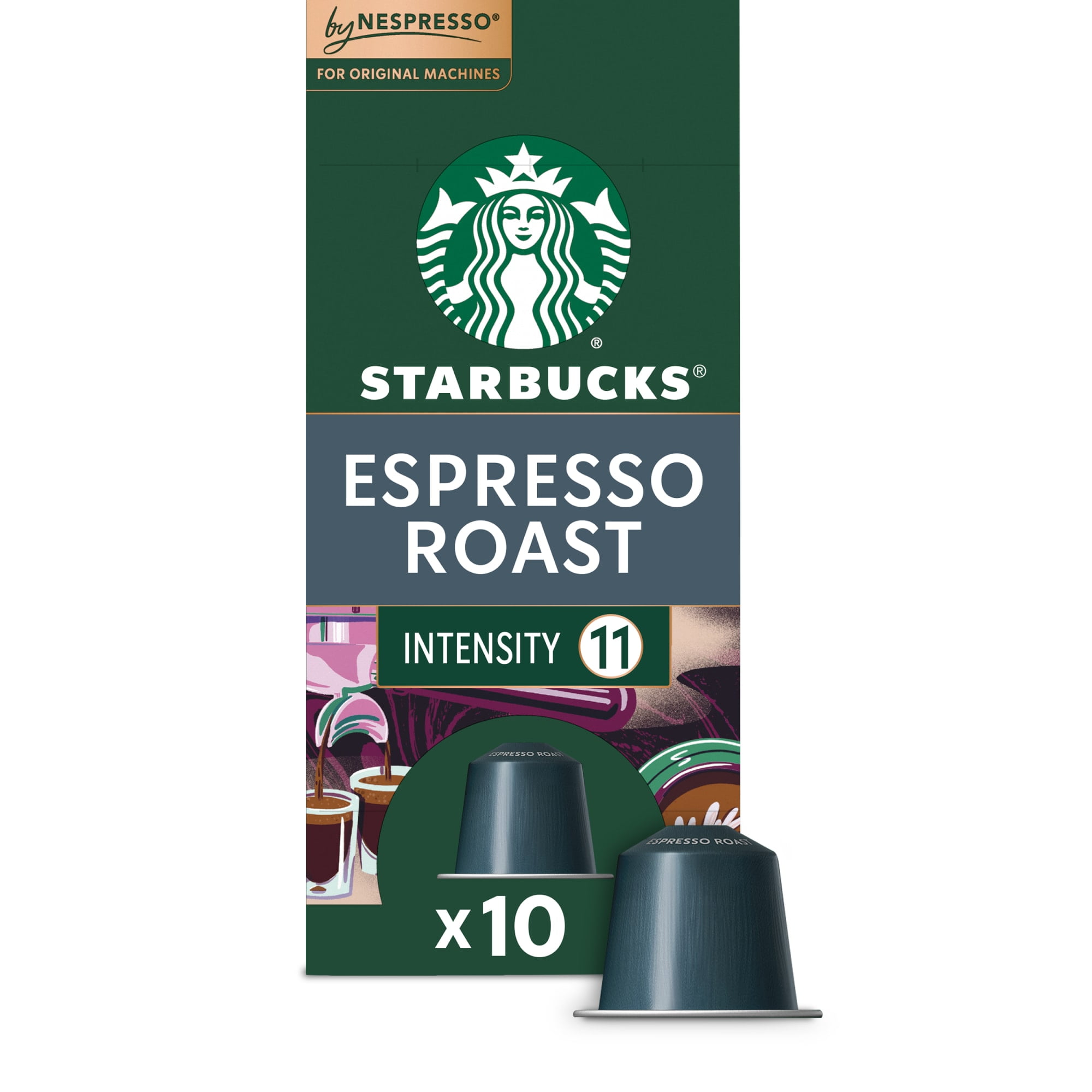 Starbucks by Nespresso Original Line Pods, Medium & Dark Coffee Variety Roast Pack, 50ct