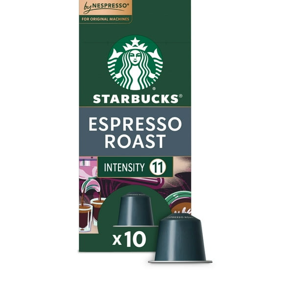 Starbucks By Nespresso Original Line, Espresso Roast, Dark Roast Nespresso Pods, 10 Count
