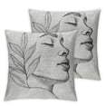 thumbnail image 2 of Jiayy 2pcs Minimalist Abstract Line Art,Woman Painting Minimalist Art,Decorative Pillow Case for Sofa Bedroom Home Decor Throw Pillow Cover, 2 of 6