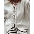thumbnail image 4 of Cárdigan de punto con lazo y cordones para mujer, suéter informal de manga corta con cuello redondo, ropa de calle Lisa para otoño, 2024, 4 of 5