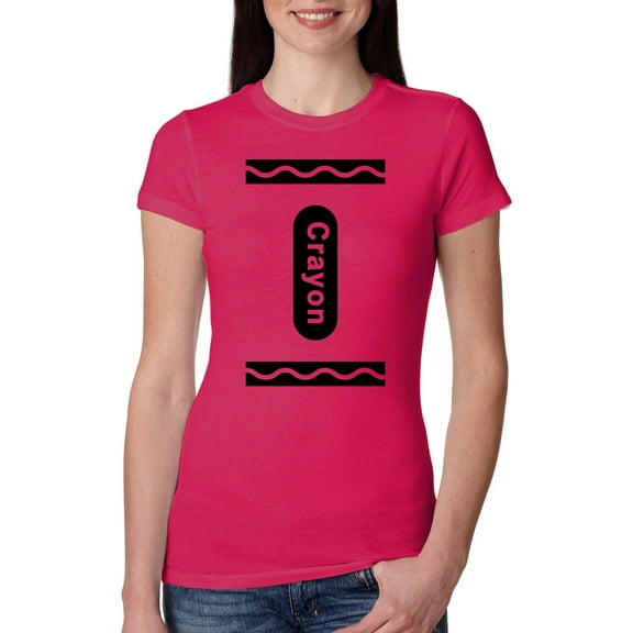 Wild Bobby Black Crayon Costume Women Slim Fit Junior Tee