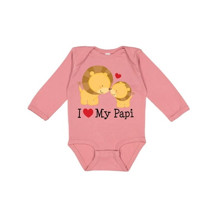 

Inktastic I Love My Papi Childs Gift Baby Boy or Baby Girl Long Sleeve Bodysuit