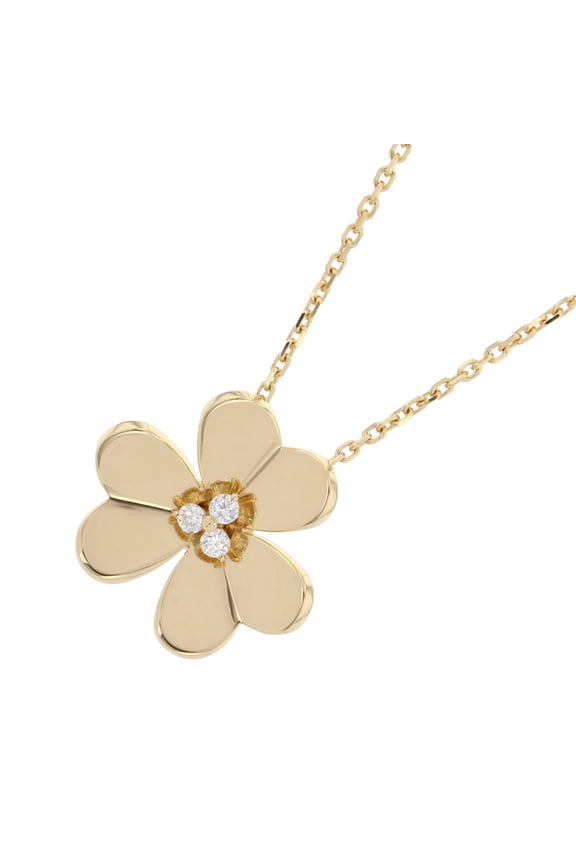Pre-Owned Van Cleef & Arpels Frivole Pendant Large Model Necklace with 3 Diamonds (0.16ct...