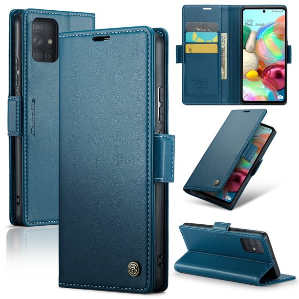 CaseMe Funda de Cuero para Samsung Galaxy A71 4G con Bloqueo RFID, para Samsung Galaxy A71 4G Funda para Mujer Hombre Tarjetero Cierre Magnético Funda Tipo Folio para Samsung Galaxy A71 4G