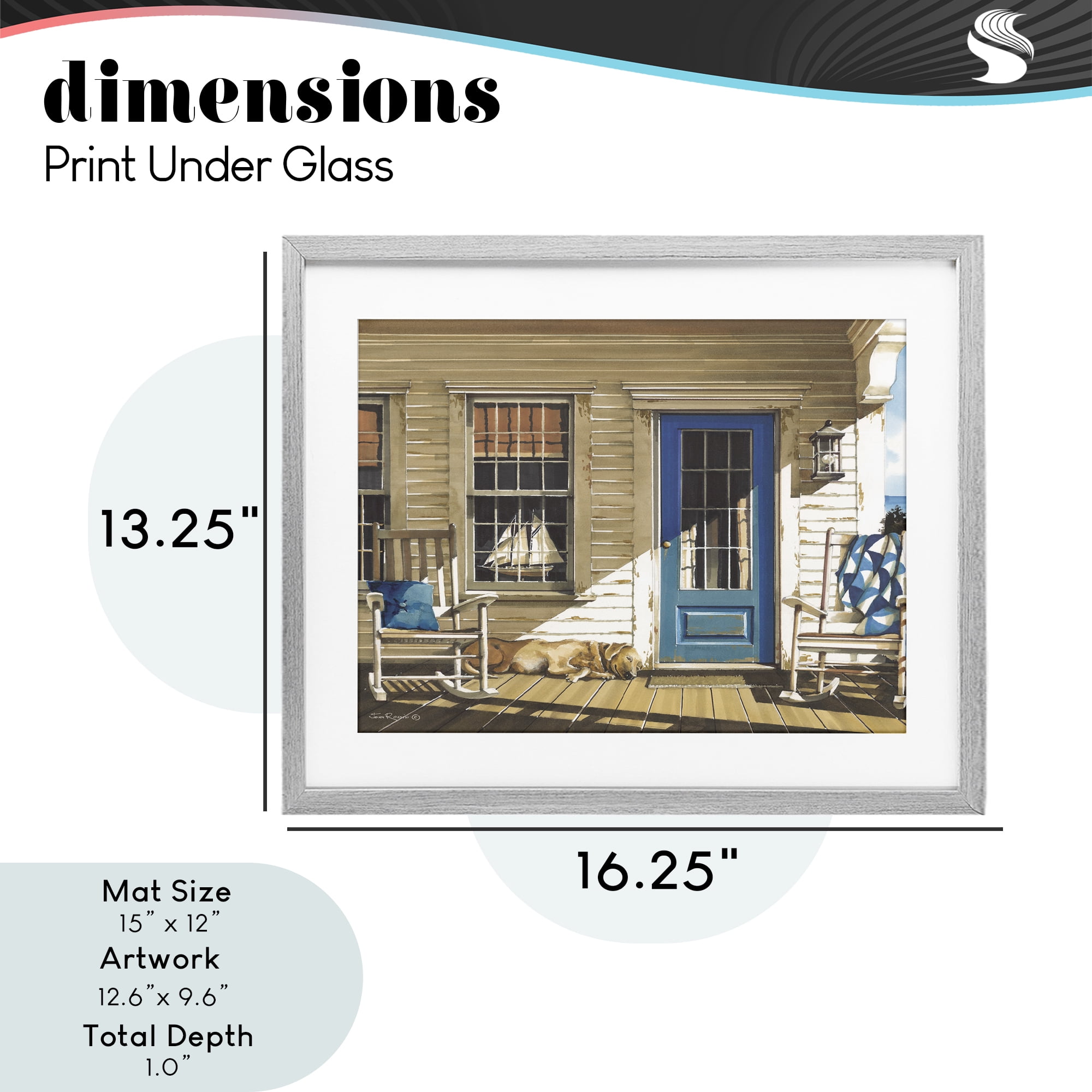 Stupell Industries Front Porch Gathering Gray Framed Print Under Glass, design by John Rossini