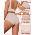 thumbnail image 5 of GAI YI Women's High Waisted Briefs Tummy Control Cotton Underwear Ladies Lace Panties 4Pack 4Skin L, 5 of 6