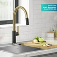 thumbnail image 3 of KRAUS Oletto Single Handle Pull Down Kitchen Faucet in Spot-Free Brushed Brass / Matte Black, 3 of 7