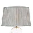 thumbnail image 3 of Modern Glass Table Lamp with Grey Fabric Shade, Gold Metal Base - Bedside Nightstand Lamp, Living Room & Office Decor, E12 Bulb Compatible, 21" Height, 3 of 12