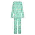 thumbnail image 4 of Women's Plus Size Pajama Sets Cotton Long Sleeve Sleepwear Soft Comfy Pj Lounge Sets Loungewear Blue A XXL, 4 of 5