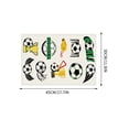 thumbnail image 3 of Juego de individuales temáticos de fútbol (1 unidad), manteles individuales de lino con diseños de balón, trofeo, portería y silbato, antideslizantes, fáciles de limpiar, 45x30 cm., 3 of 6