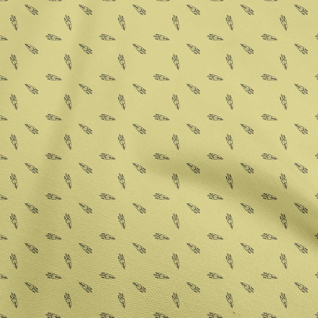 oneOone Polyester Spandex Yellow Fabric Retro Rocket Minimal Sewing Material Print Fabric By The Yard 56 Inch Wide