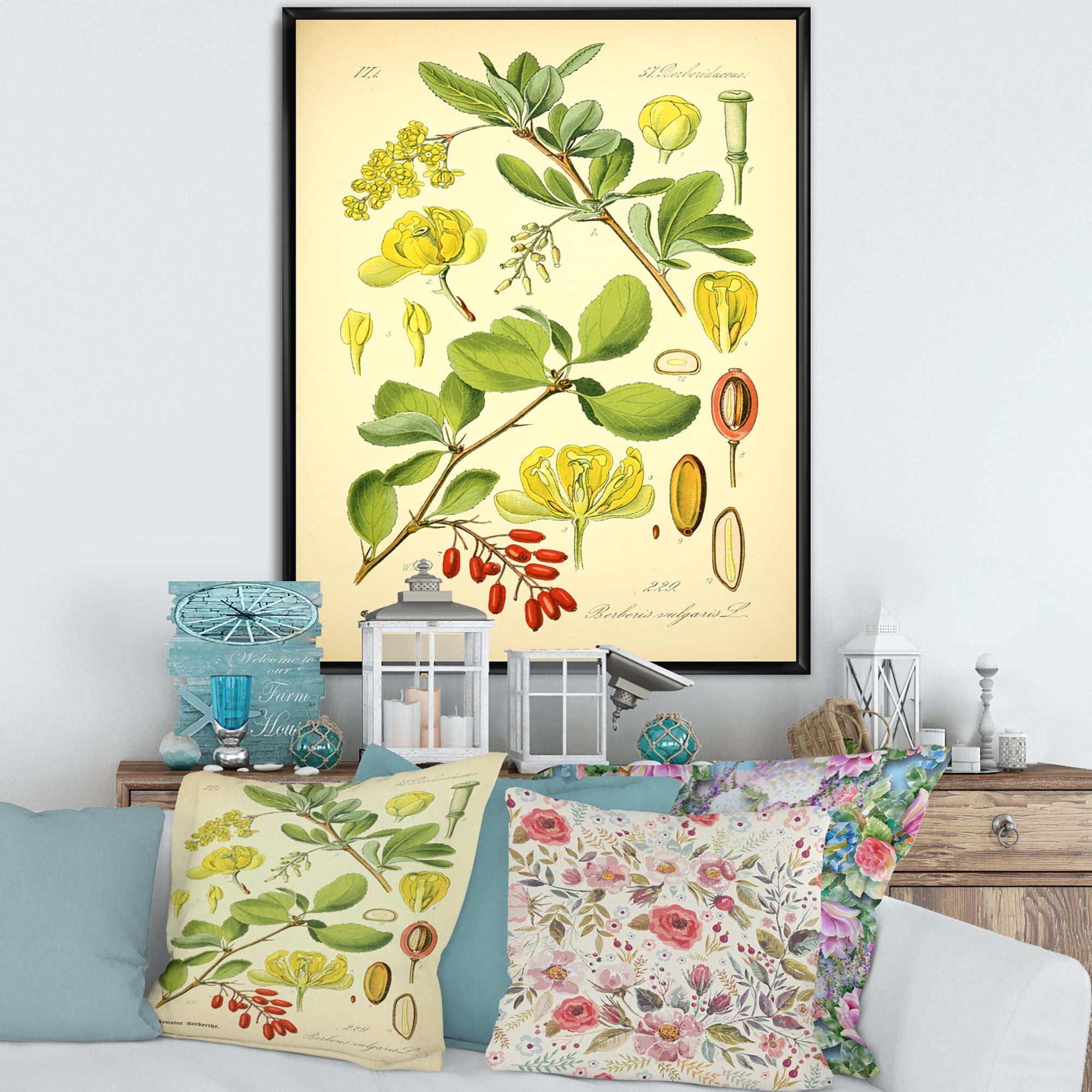 Designart 'Ancient Plant Life II' Traditional Framed Canvas Wall Art Print