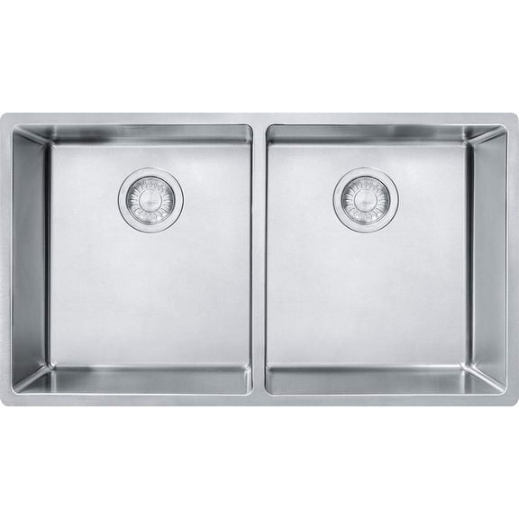 Franke CUX120 Cube 18G Undermount Stainless Double Bowl Kitchen Sink for 36" Cabinets (min)