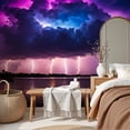 thumbnail image 6 of Enchanted Forest Wallpaper Dramatic Thunderstorm Purple Blue Sky Strikes Peel and Stick Wall Murals 69"H x 96"W Removable PVC Wall Paper Self-Adhesive Wall Paintings for Bedroom Living Room, 6 of 7
