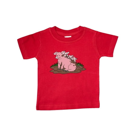 

Inktastic Cute Pig Family Playing in Mud Gift Baby Boy or Baby Girl T-Shirt