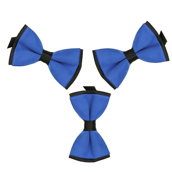Mens Blue and Black Pre-Tied Wedding Bow Tie Sets